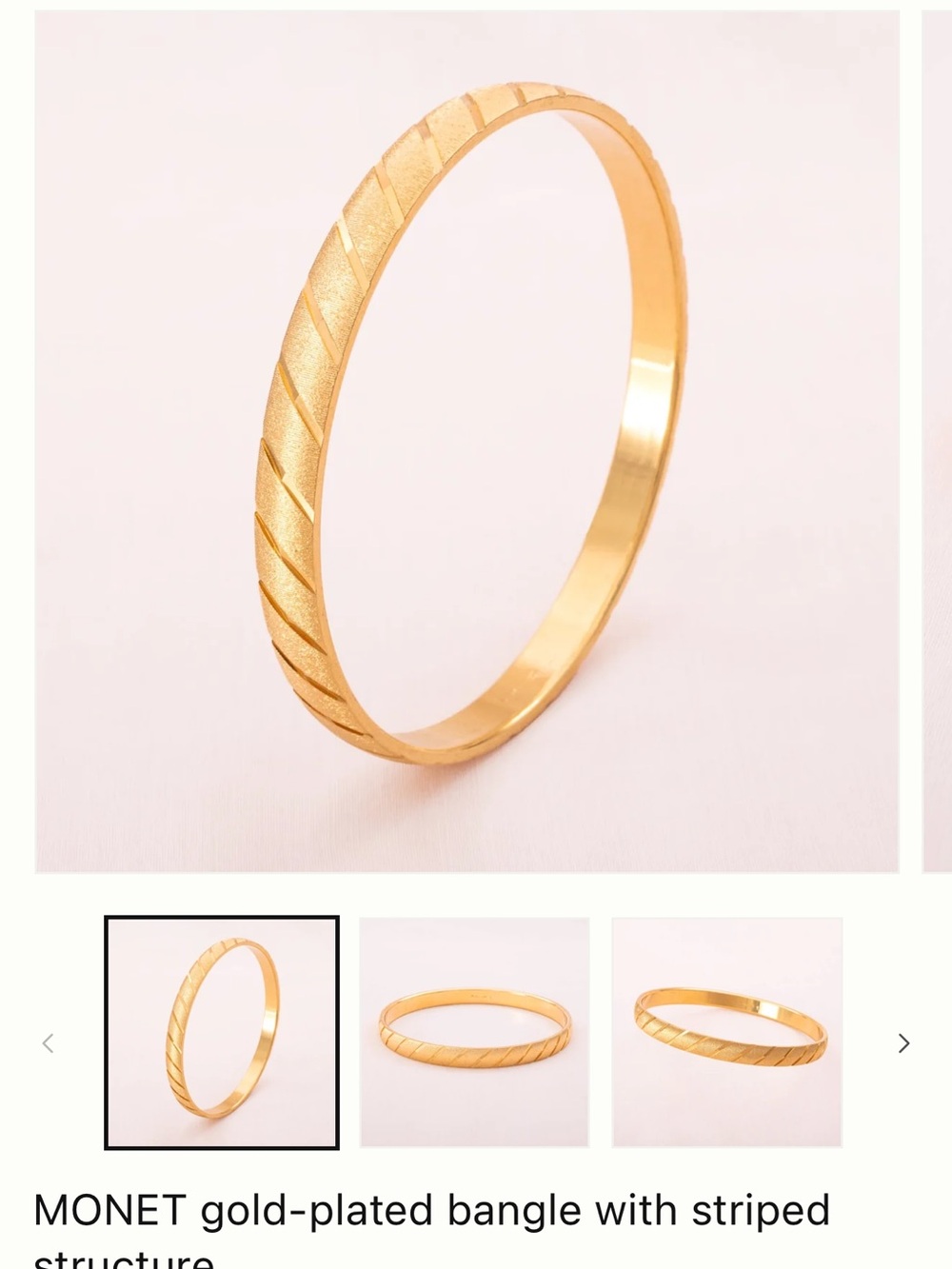 Vintage Monet Gold-Tone Geometric Cuff Bracelet